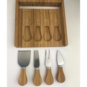 Steamboat Springs Wood Case Box cheese Spreader Knife Fork Set